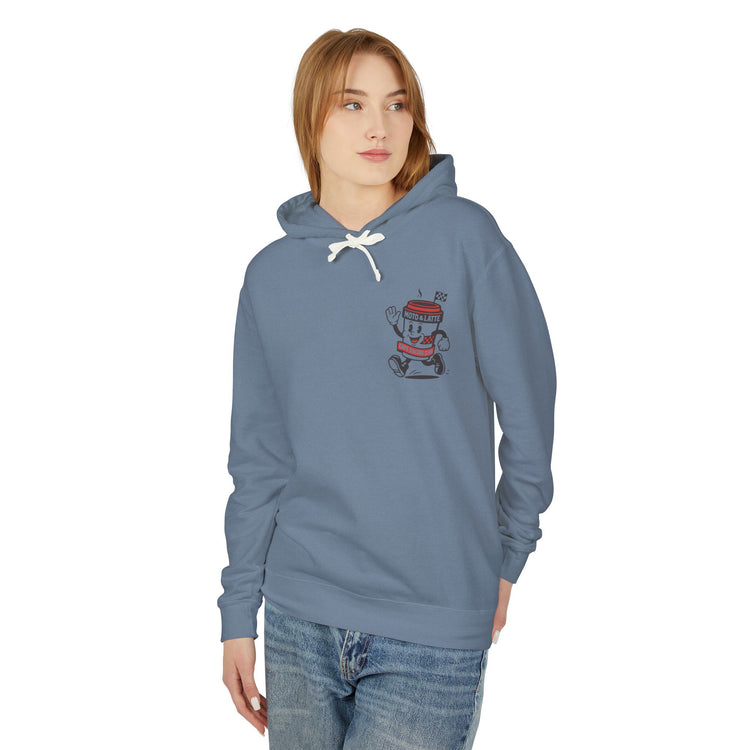 Unisex Lightweight Hooded Sweatshirt with Moto Cafe Design