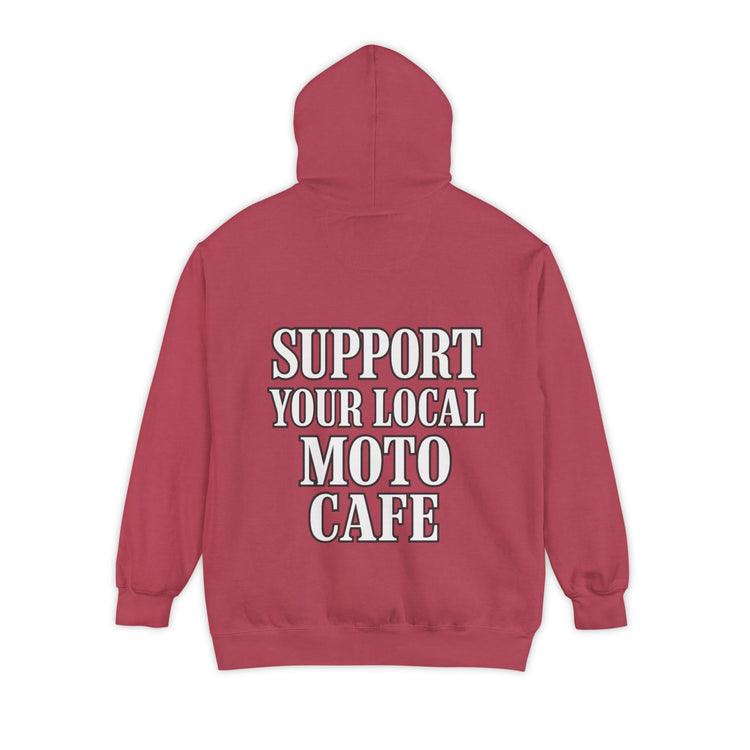 'Support Your Local Moto Café' Graphic Hoodie
