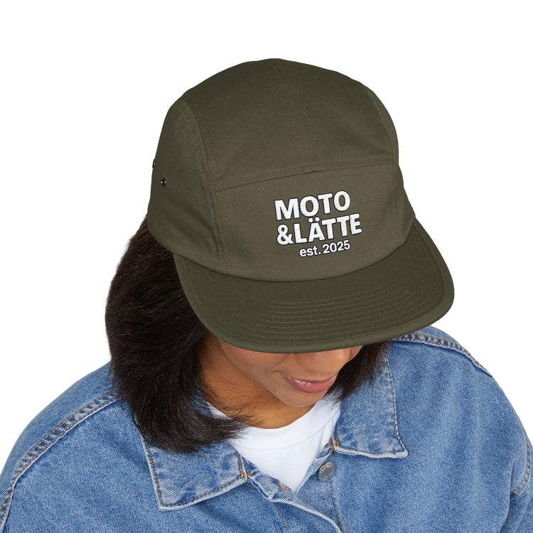 Moto & Latte 5 Panel Cap