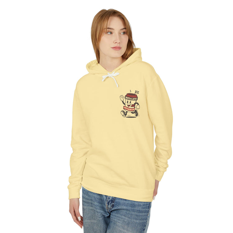 Unisex Lightweight Hooded Sweatshirt with Moto Cafe Design