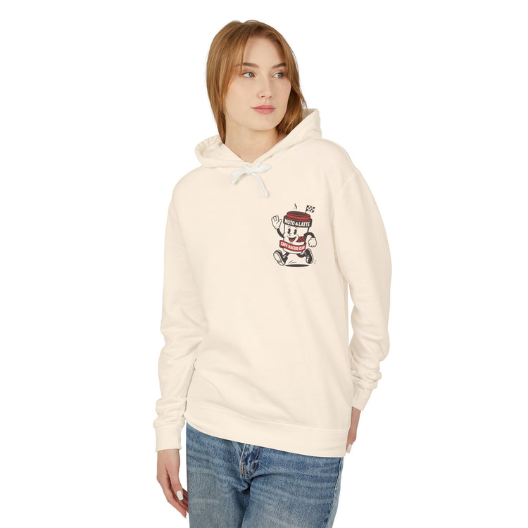 Unisex Lightweight Hooded Sweatshirt with Moto Cafe Design