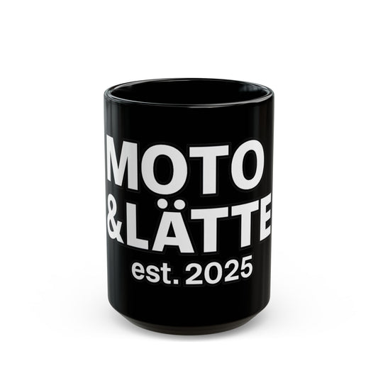 Moto & Latte Black Mug 15oz