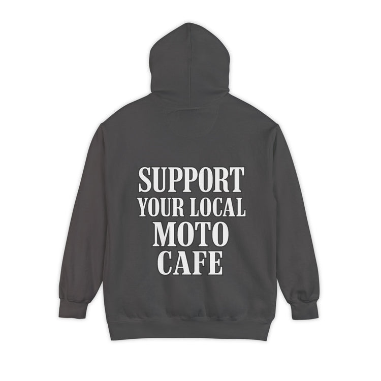 'Support Your Local Moto Café' Graphic Hoodie