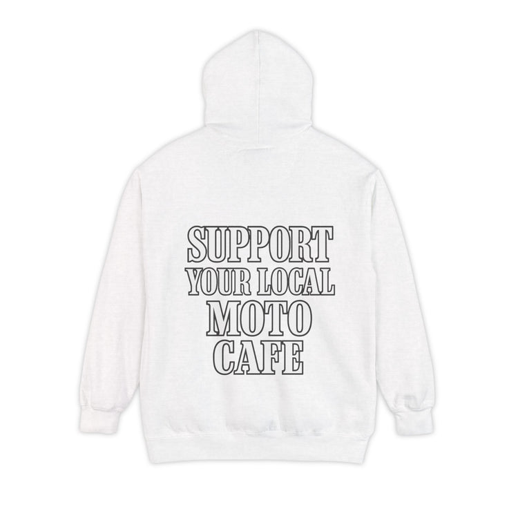 'Support Your Local Moto Café' Graphic Hoodie