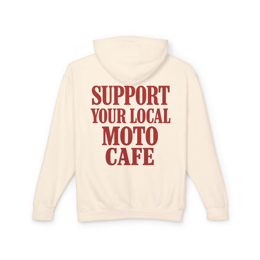 Unisex Lightweight Hooded Sweatshirt with Moto Cafe Design