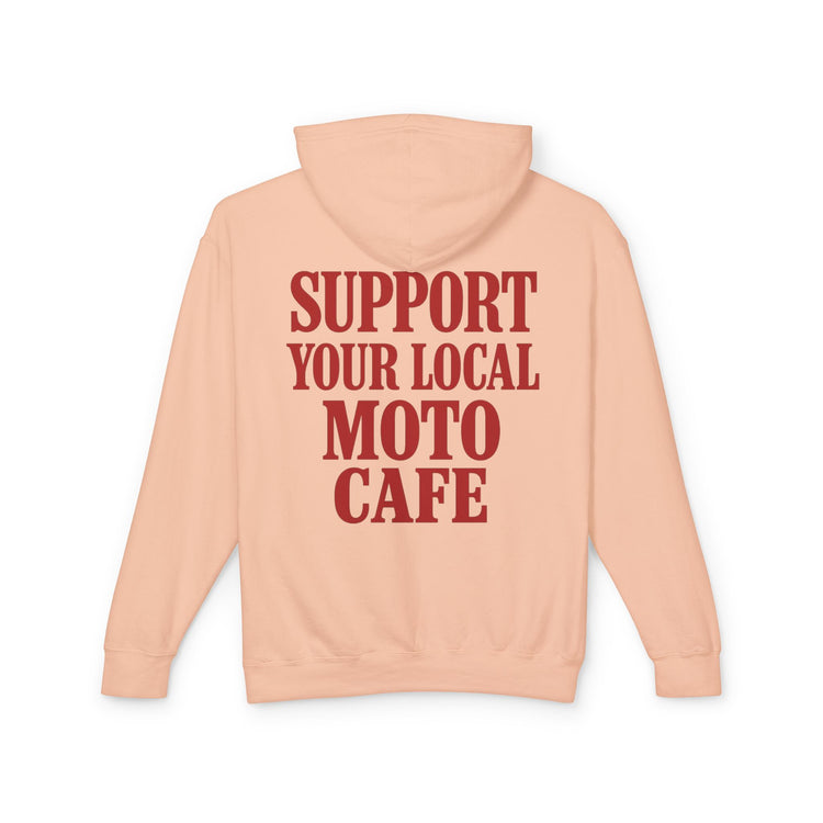 Unisex Lightweight Hooded Sweatshirt with Moto Cafe Design