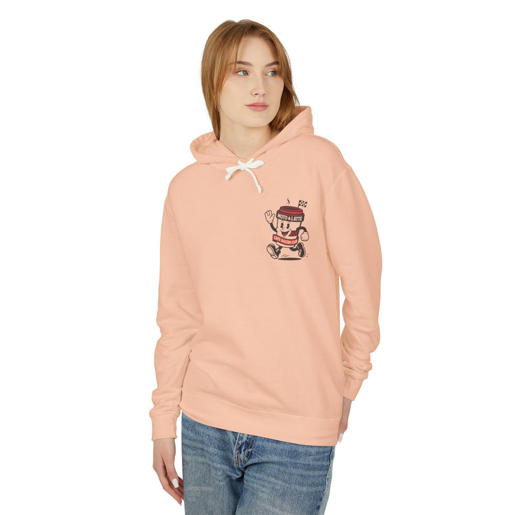 Unisex Lightweight Hooded Sweatshirt with Moto Cafe Design