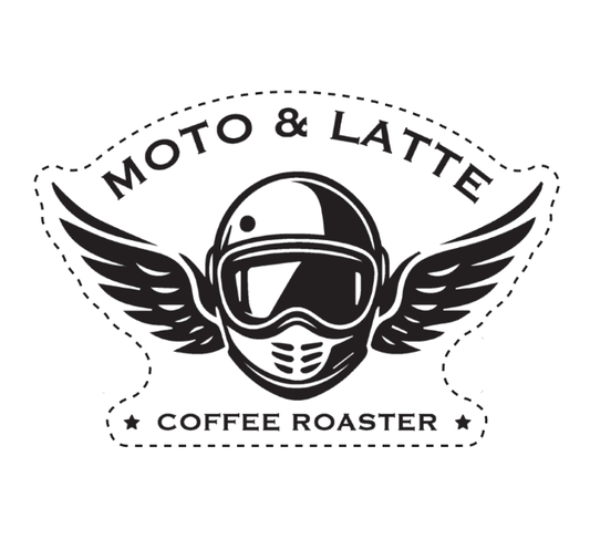 Moto & Latte Die-Cut Logo Sticker 3" x 2"